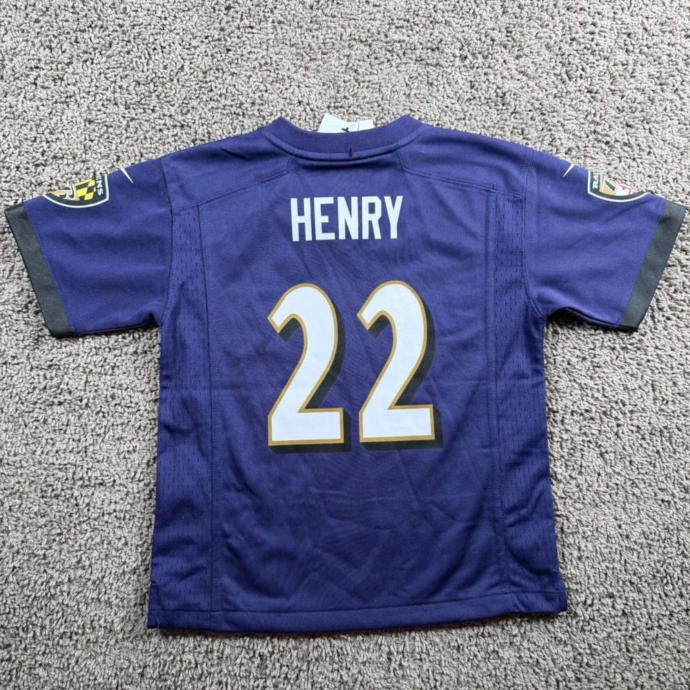 Nike NEW Baltimore Ravens Derrick Henry 22 Purple Kids Jersey Medium 5/6 boys